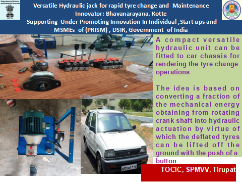 Versatile Hydraulic Jack for Rapid Tyre Change